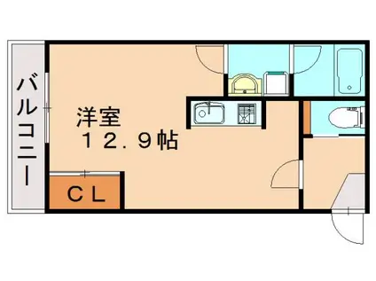 PREVOYANCE花見南JETAIME(ワンルーム/1階)の間取り写真