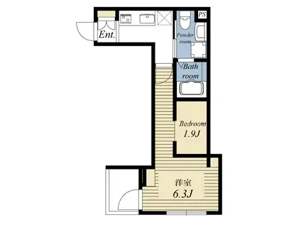 ビレッジFLOWERアベニュー(1SK/3階)の間取り写真