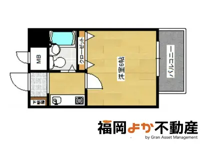 ダイナコート大濠公園(1K/6階)の間取り写真