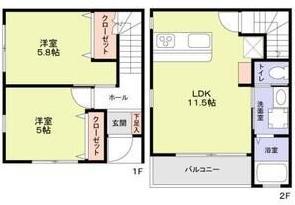 エターナルシー泉台(2LDK/1階)の間取り写真
