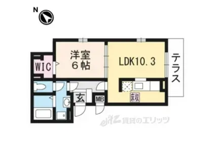 ウエスト コミタリアⅡ(1LDK/2階)の間取り写真