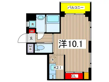 ガーデンビィラ参番館(1K/2階)の間取り写真