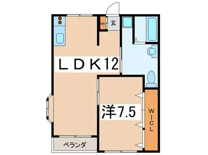 ブルーウイング(1LDK/3階)の間取り写真