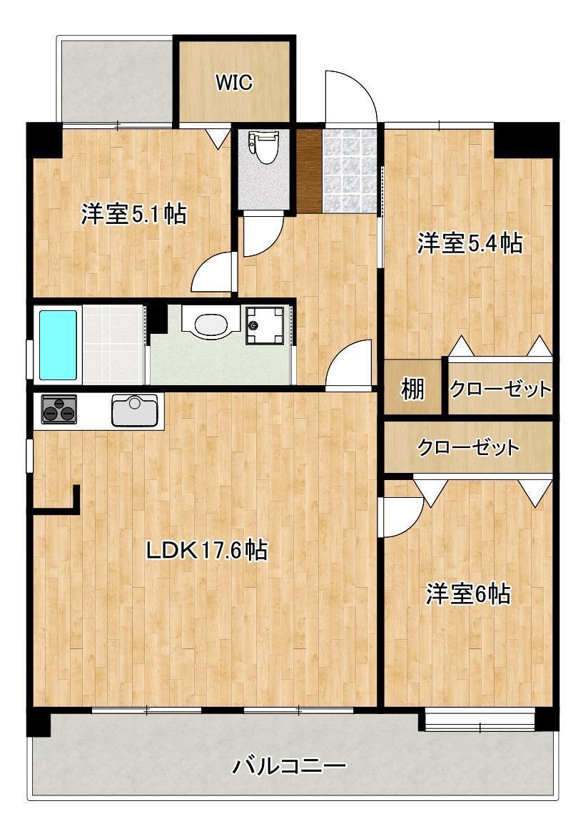 FLEUR光の森(3LDK/2階)の間取り写真