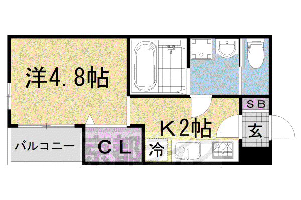 ポラリス(ワンルーム/2階)の間取り写真