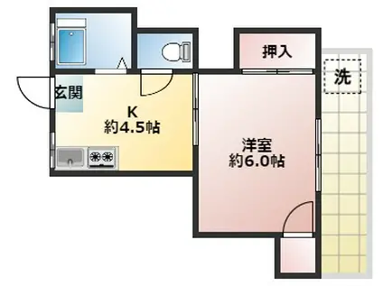 大塚台コーポ(1K/3階)の間取り写真