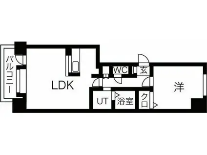 グリーンパレス(1LDK/4階)の間取り写真
