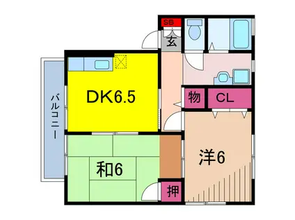 セントパークハイツ(2DK/1階)の間取り写真