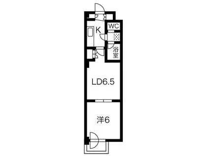 メープル桑園駅(1DK/2階)の間取り写真