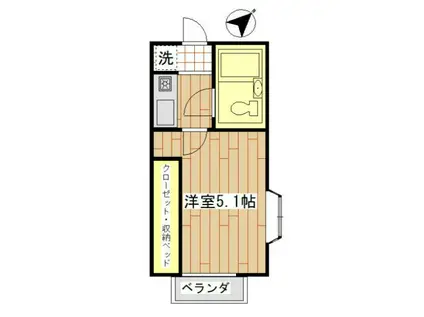 エスポワール(1K/2階)の間取り写真