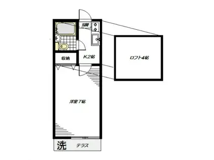レッドバロン(1K/1階)の間取り写真