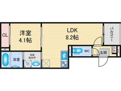 ハーモニーテラス新守山B(1LDK/3階)の間取り写真