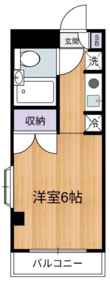 孝友第6ビルグリーンハイツ麻生(1K/2階)の間取り写真