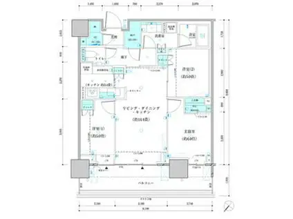 パークタワー勝どきミッド(3LDK/22階)の間取り写真