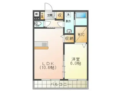 メルローズ寿第1(1LDK/1階)の間取り写真