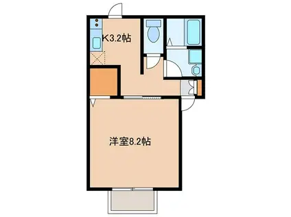 グランド アオ(1K/1階)の間取り写真