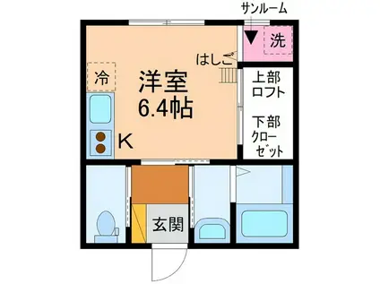 ラ・グラシューズ(ワンルーム/1階)の間取り写真