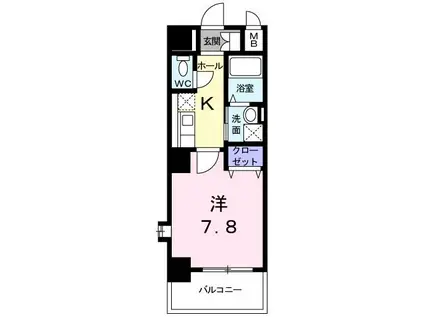 ミルフィーユ(1K/5階)の間取り写真