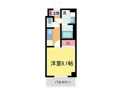 グランデトワールV(1K/2階)の間取り写真