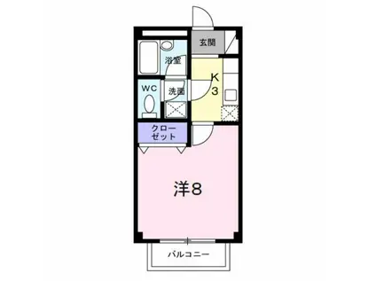 コーポライフながまち(1K/2階)の間取り写真