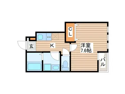 ジュネス米ヶ袋II(1K/1階)の間取り写真