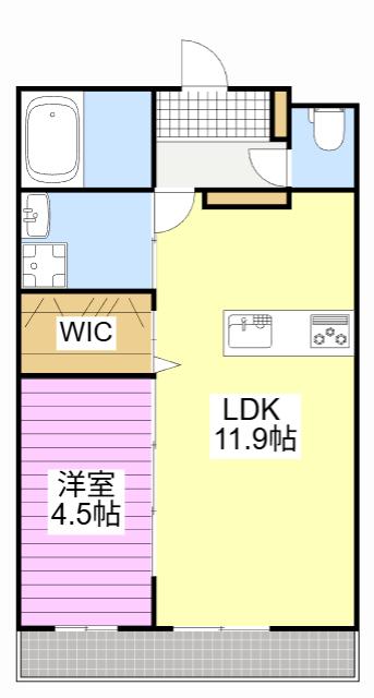 THEI(1LDK/4階)の間取り写真