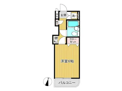 ゴールドハイツ桜台(1K/1階)の間取り写真