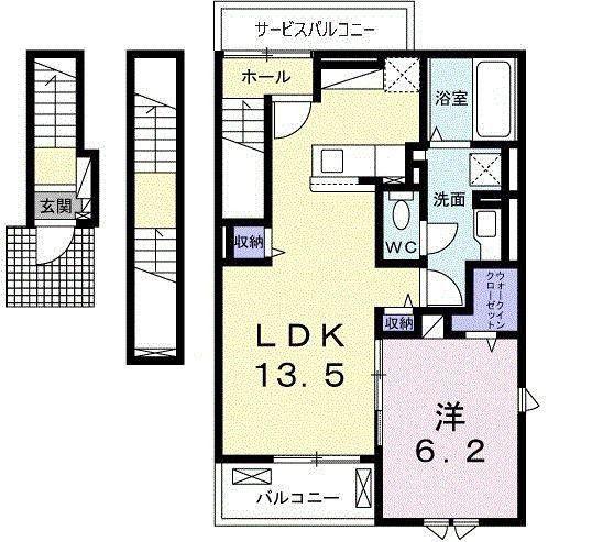 レジデンス上條(1LDK/3階)の間取り写真