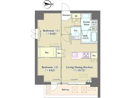 クリオラベルヴィ元浅草(2LDK/3階)の間取り写真