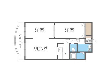 シティ76II(2LDK/6階)の間取り写真