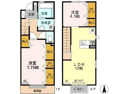 D-ROOM天正寺(2LDK/1階)の間取り写真