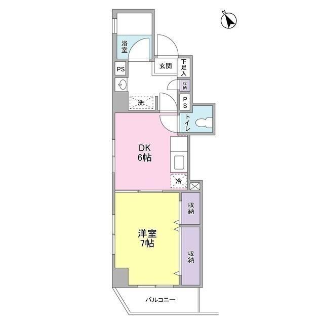 那須ハイライズ(1DK/2階)の間取り写真