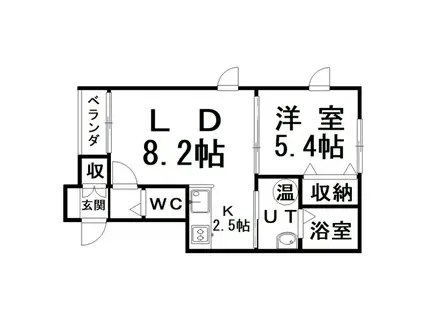 グランフォーレ中園I(1LDK/1階)の間取り写真