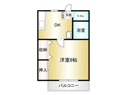 オーク立岩(1DK/2階)の間取り写真