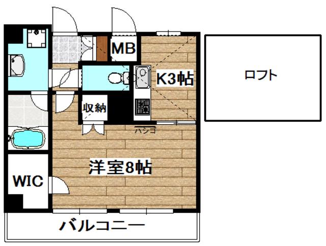 ラ カステル メウ(1K/7階)の間取り写真