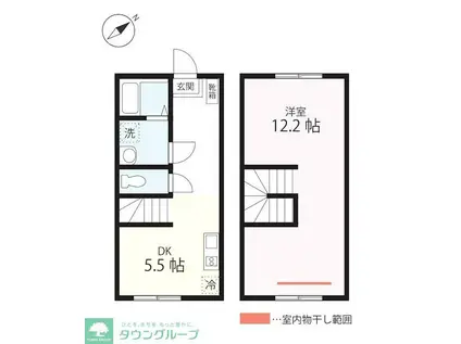 ハーミットクラブハウスMIX三ツ沢下町IIA号棟(1DK/1階)の間取り写真