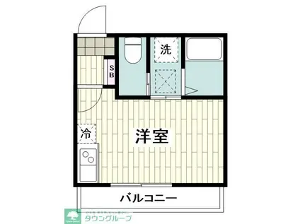 フルセイルさがみ野II(ワンルーム/1階)の間取り写真