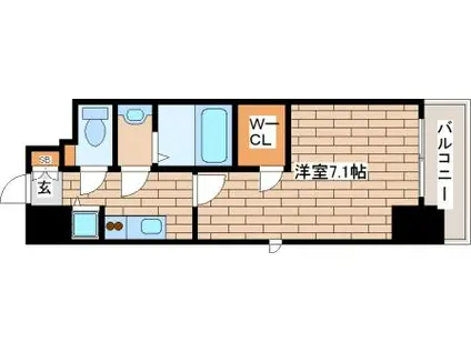 エスリード神戸三宮ラグジェ(1K/4階)の間取り写真