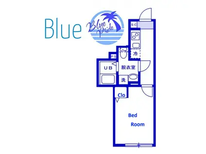 インサイドグ口ーブイブ(1K/2階)の間取り写真