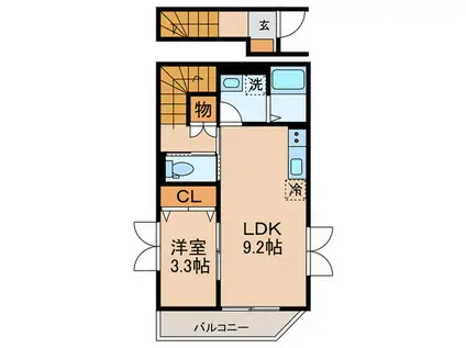 RUMICIA蒲田(1LDK/2階)の間取り写真