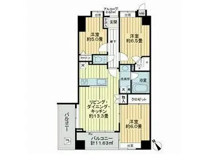 プライマリー西葛西アマーレ(3LDK/4階)の間取り写真