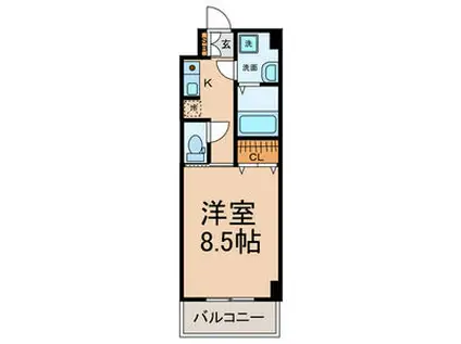 サン笠取(1K/4階)の間取り写真