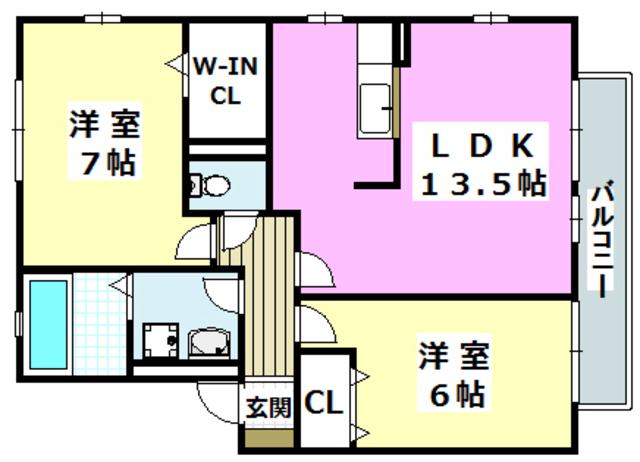 グランシャリオ(2LDK/1階)の間取り写真