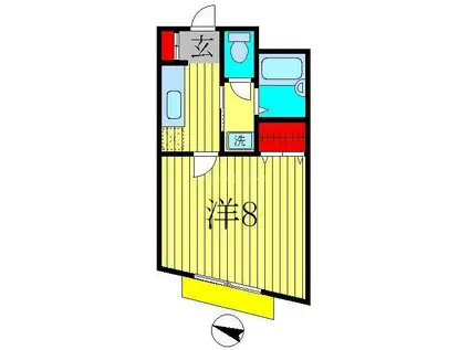 MKパル(1K/3階)の間取り写真