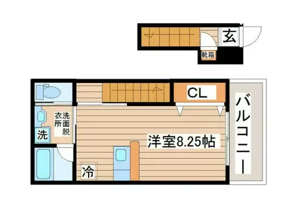 クロレ長町(ワンルーム/2階)の間取り写真