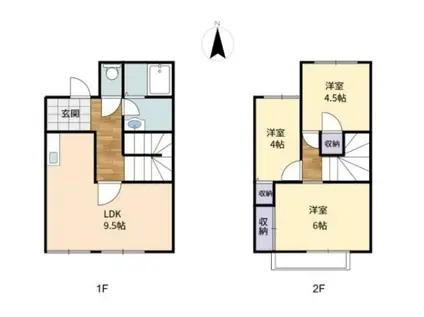 メゾネットミフネ(3LDK/1階)の間取り写真