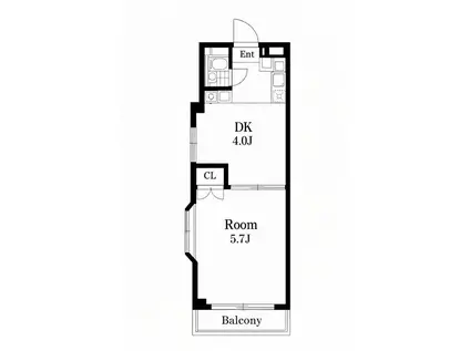 ピアシティII(1DK/1階)の間取り写真