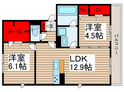 グランドサファイア(2LDK/2階)の間取り写真