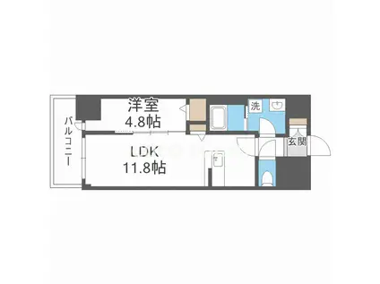 DAIYASTORK阿波座(1LDK/4階)の間取り写真