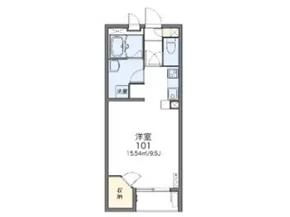 レオネクストウエストPα(ワンルーム/2階)の間取り写真